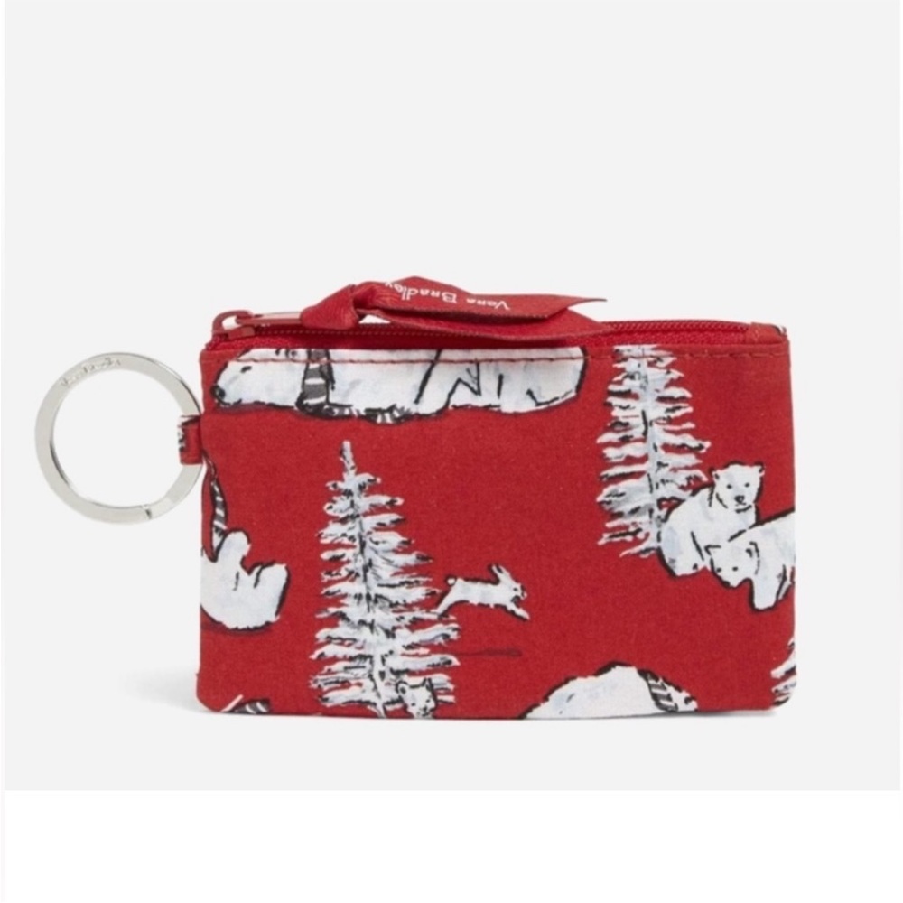 NWT Vera Bradley Zip ID Case, Beary Merry Red